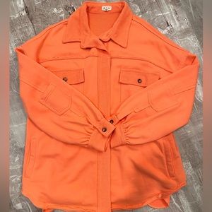 POL Bright orange cotton Shacket
